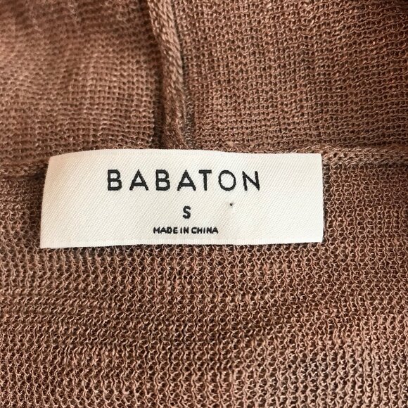 Aritzia Babaton Brown Full Length Cardigan With Front Pockets & Belt Size S - Picture 7 of 8